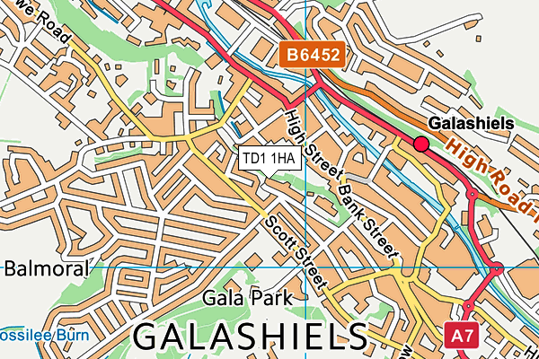 TD1 1HA map - OS VectorMap District (Ordnance Survey) TD1 1HA map - OS VectorMap District (Ordnance Survey)