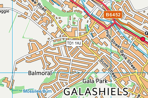 TD1 1HJ map - OS VectorMap District (Ordnance Survey) TD1 1HJ map - OS VectorMap District (Ordnance Survey)