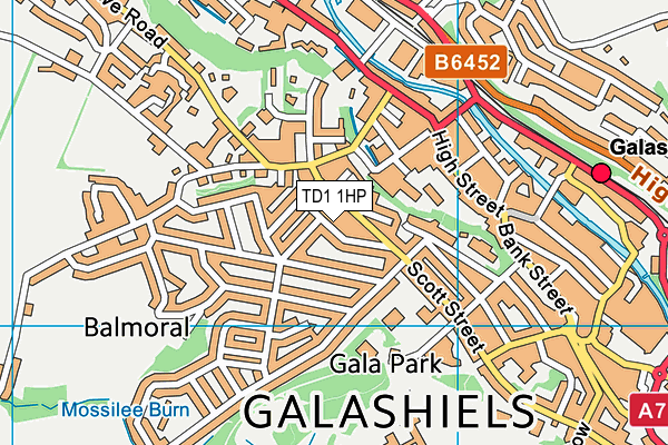 TD1 1HP map - OS VectorMap District (Ordnance Survey) TD1 1HP map - OS VectorMap District (Ordnance Survey)