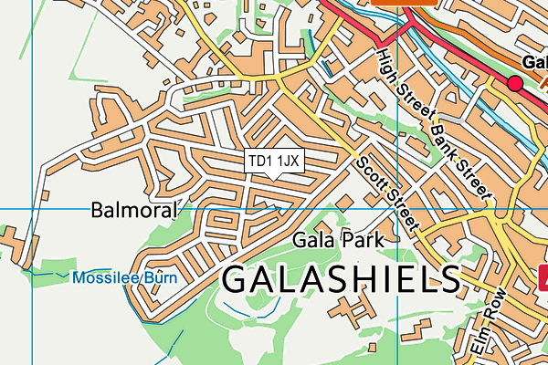 TD1 1JX map - OS VectorMap District (Ordnance Survey) TD1 1JX map - OS VectorMap District (Ordnance Survey)