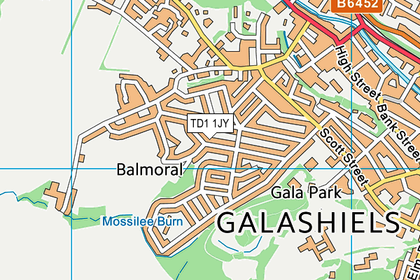 TD1 1JY map - OS VectorMap District (Ordnance Survey) TD1 1JY map - OS VectorMap District (Ordnance Survey)