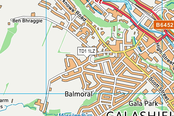TD1 1LZ map - OS VectorMap District (Ordnance Survey) TD1 1LZ map - OS VectorMap District (Ordnance Survey)