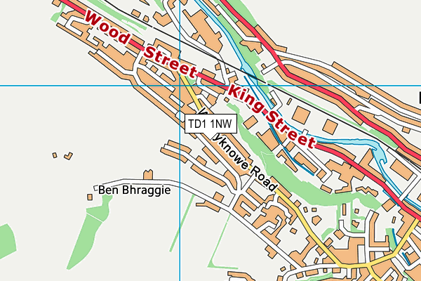 TD1 1NW map - OS VectorMap District (Ordnance Survey)
