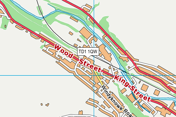 TD1 1QW map - OS VectorMap District (Ordnance Survey) TD1 1QW map - OS VectorMap District (Ordnance Survey)