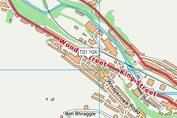 TD1 1QX map - OS VectorMap District (Ordnance Survey) TD1 1QX map - OS VectorMap District (Ordnance Survey)