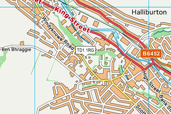 TD1 1RG map - OS VectorMap District (Ordnance Survey) TD1 1RG map - OS VectorMap District (Ordnance Survey)