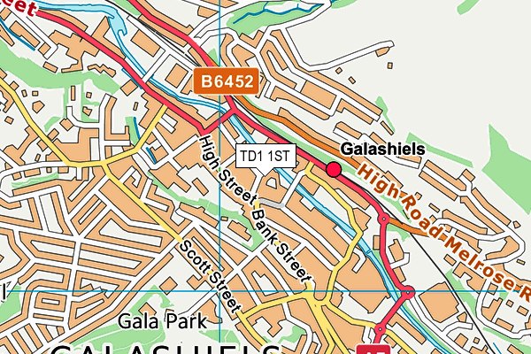TD1 1ST map - OS VectorMap District (Ordnance Survey) TD1 1ST map - OS VectorMap District (Ordnance Survey)