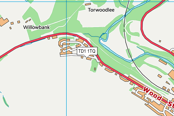 TD1 1TQ map - OS VectorMap District (Ordnance Survey)