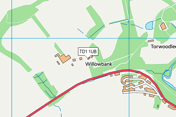 TD1 1UB map - OS VectorMap District (Ordnance Survey) TD1 1UB map - OS VectorMap District (Ordnance Survey)