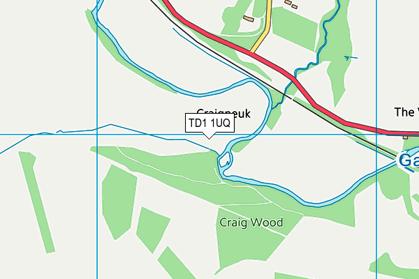 TD1 1UQ map - OS VectorMap District (Ordnance Survey) TD1 1UQ map - OS VectorMap District (Ordnance Survey)