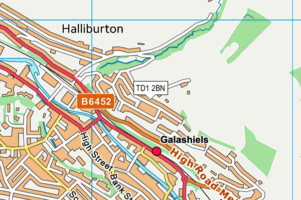 TD1 2BN map - OS VectorMap District (Ordnance Survey) TD1 2BN map - OS VectorMap District (Ordnance Survey)