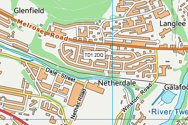 TD1 2DQ map - OS VectorMap District (Ordnance Survey) TD1 2DQ map - OS VectorMap District (Ordnance Survey)