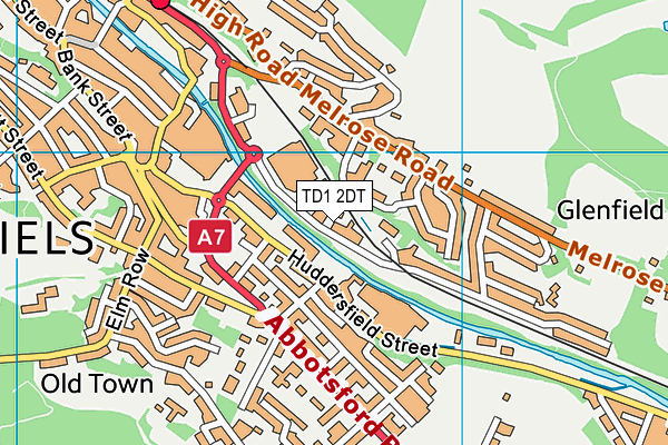 TD1 2DT map - OS VectorMap District (Ordnance Survey) TD1 2DT map - OS VectorMap District (Ordnance Survey)