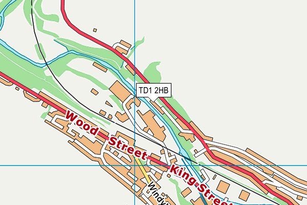 TD1 2HB map - OS VectorMap District (Ordnance Survey)