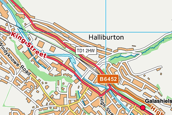 TD1 2HW map - OS VectorMap District (Ordnance Survey) TD1 2HW map - OS VectorMap District (Ordnance Survey)