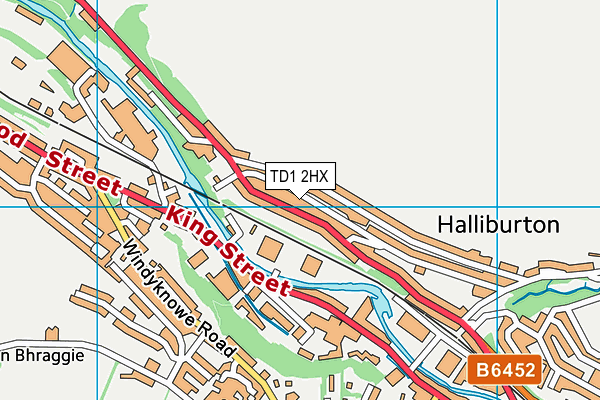 TD1 2HX map - OS VectorMap District (Ordnance Survey) TD1 2HX map - OS VectorMap District (Ordnance Survey)