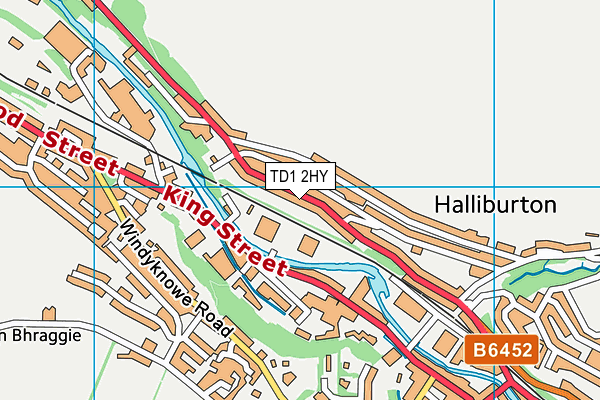 TD1 2HY map - OS VectorMap District (Ordnance Survey)