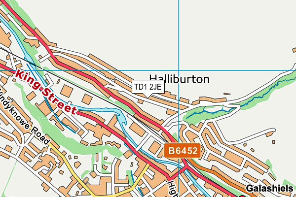 TD1 2JE map - OS VectorMap District (Ordnance Survey)