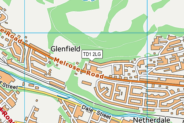 TD1 2LG map - OS VectorMap District (Ordnance Survey) TD1 2LG map - OS VectorMap District (Ordnance Survey)