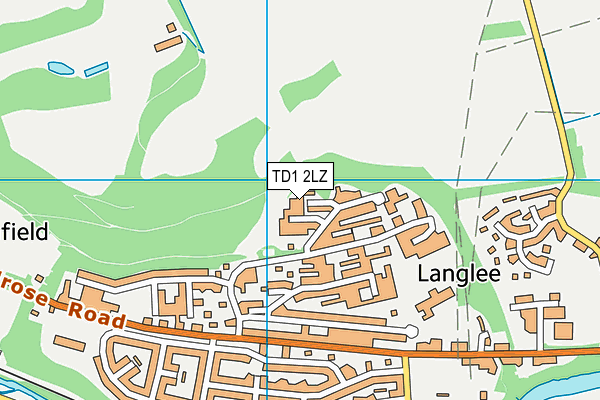 TD1 2LZ map - OS VectorMap District (Ordnance Survey) TD1 2LZ map - OS VectorMap District (Ordnance Survey)