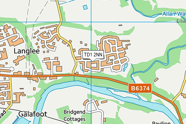 TD1 2NN map - OS VectorMap District (Ordnance Survey)