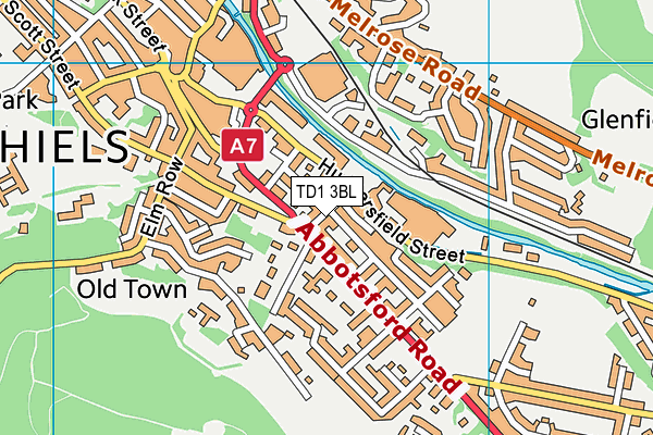 TD1 3BL map - OS VectorMap District (Ordnance Survey) TD1 3BL map - OS VectorMap District (Ordnance Survey)