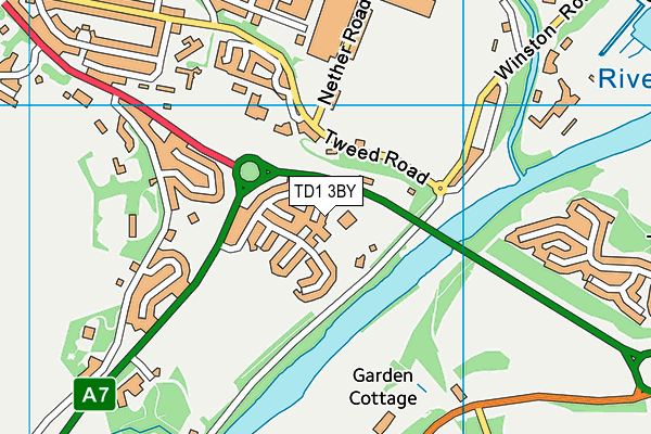 TD1 3BY map - OS VectorMap District (Ordnance Survey) TD1 3BY map - OS VectorMap District (Ordnance Survey)