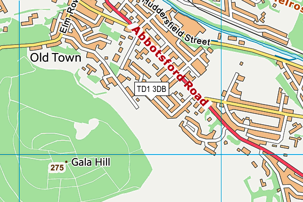 TD1 3DB map - OS VectorMap District (Ordnance Survey) TD1 3DB map - OS VectorMap District (Ordnance Survey)