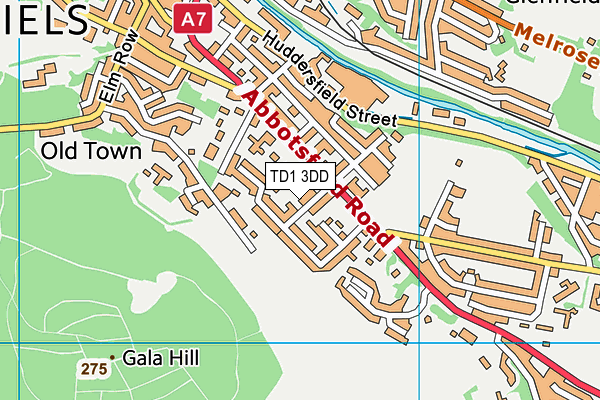 TD1 3DD map - OS VectorMap District (Ordnance Survey) TD1 3DD map - OS VectorMap District (Ordnance Survey)