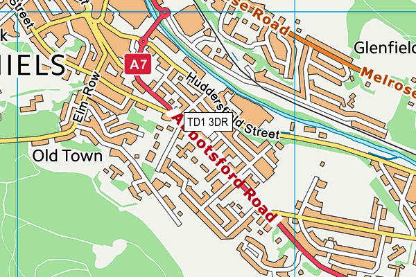 TD1 3DR map - OS VectorMap District (Ordnance Survey) TD1 3DR map - OS VectorMap District (Ordnance Survey)
