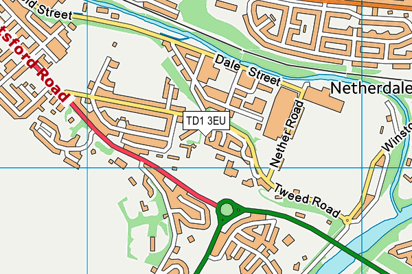 TD1 3EU map - OS VectorMap District (Ordnance Survey) TD1 3EU map - OS VectorMap District (Ordnance Survey)