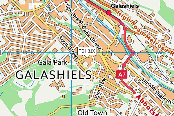TD1 3JX map - OS VectorMap District (Ordnance Survey) TD1 3JX map - OS VectorMap District (Ordnance Survey)