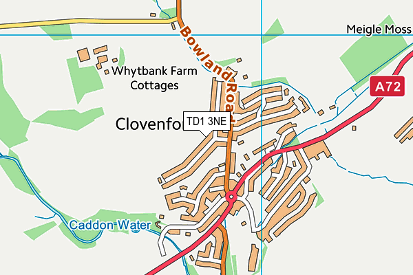 TD1 3NE map - OS VectorMap District (Ordnance Survey) TD1 3NE map - OS VectorMap District (Ordnance Survey)