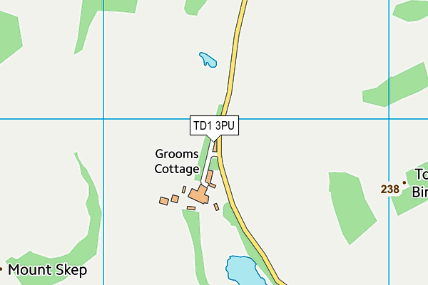 TD1 3PU map - OS VectorMap District (Ordnance Survey) TD1 3PU map - OS VectorMap District (Ordnance Survey)