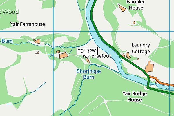TD1 3PW map - OS VectorMap District (Ordnance Survey) TD1 3PW map - OS VectorMap District (Ordnance Survey)