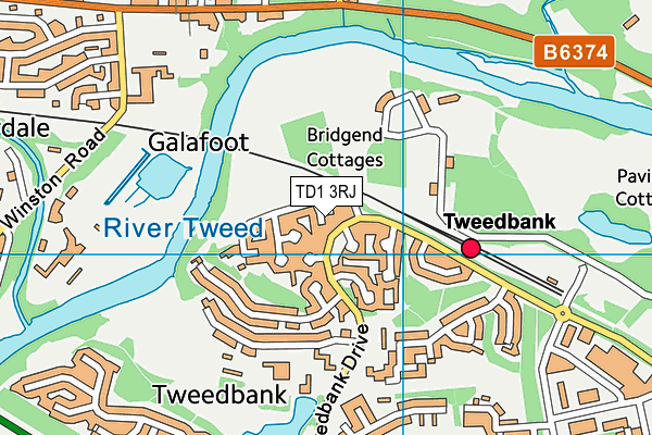 TD1 3RJ map - OS VectorMap District (Ordnance Survey) TD1 3RJ map - OS VectorMap District (Ordnance Survey)