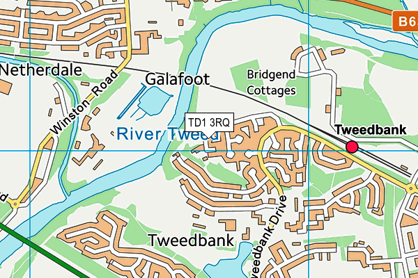 TD1 3RQ map - OS VectorMap District (Ordnance Survey) TD1 3RQ map - OS VectorMap District (Ordnance Survey)