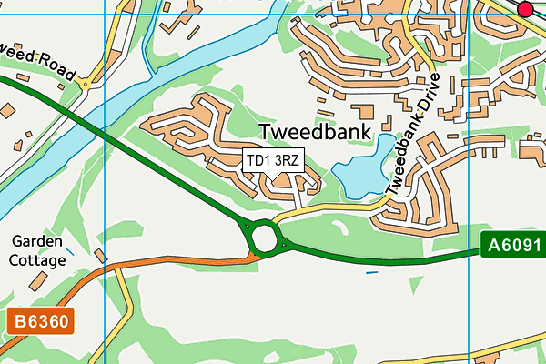 TD1 3RZ map - OS VectorMap District (Ordnance Survey) TD1 3RZ map - OS VectorMap District (Ordnance Survey)