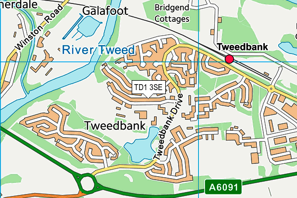 TD1 3SE map - OS VectorMap District (Ordnance Survey) TD1 3SE map - OS VectorMap District (Ordnance Survey)