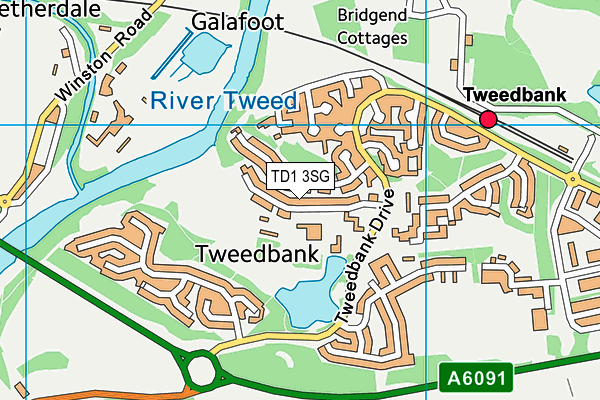 TD1 3SG map - OS VectorMap District (Ordnance Survey) TD1 3SG map - OS VectorMap District (Ordnance Survey)