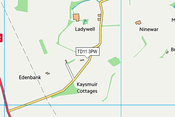 TD11 3PW map - OS VectorMap District (Ordnance Survey) TD11 3PW map - OS VectorMap District (Ordnance Survey)