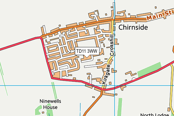 TD11 3WW map - OS VectorMap District (Ordnance Survey) TD11 3WW map - OS VectorMap District (Ordnance Survey)