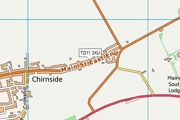 TD11 3XU map - OS VectorMap District (Ordnance Survey)