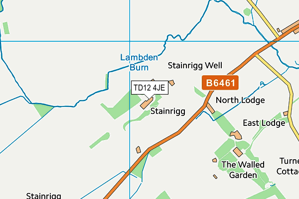 TD12 4JE map - OS VectorMap District (Ordnance Survey)