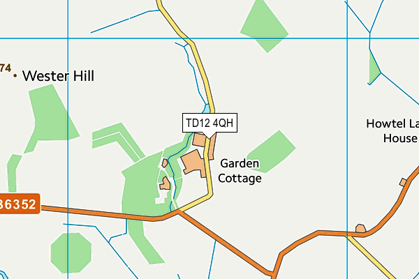 TD12 4QH map - OS VectorMap District (Ordnance Survey) TD12 4QH map - OS VectorMap District (Ordnance Survey)