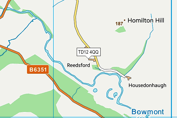 TD12 4QQ map - OS VectorMap District (Ordnance Survey) TD12 4QQ map - OS VectorMap District (Ordnance Survey)