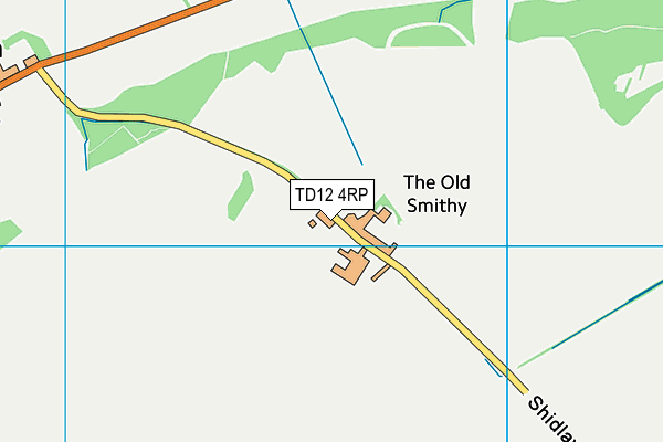 TD12 4RP map - OS VectorMap District (Ordnance Survey) TD12 4RP map - OS VectorMap District (Ordnance Survey)