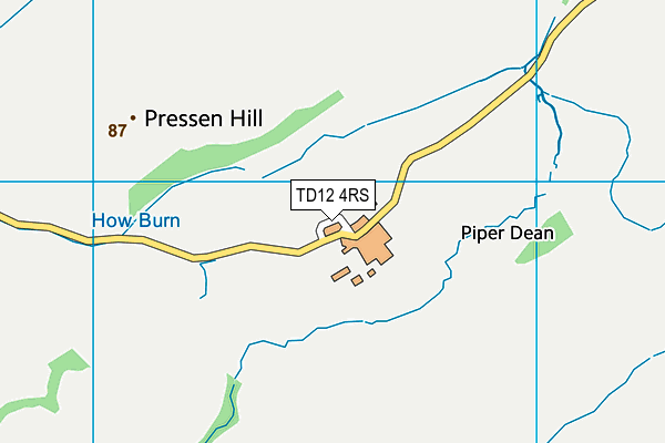 TD12 4RS map - OS VectorMap District (Ordnance Survey)