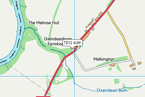 TD12 4UW map - OS VectorMap District (Ordnance Survey)