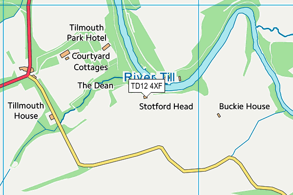 TD12 4XF map - OS VectorMap District (Ordnance Survey) TD12 4XF map - OS VectorMap District (Ordnance Survey)